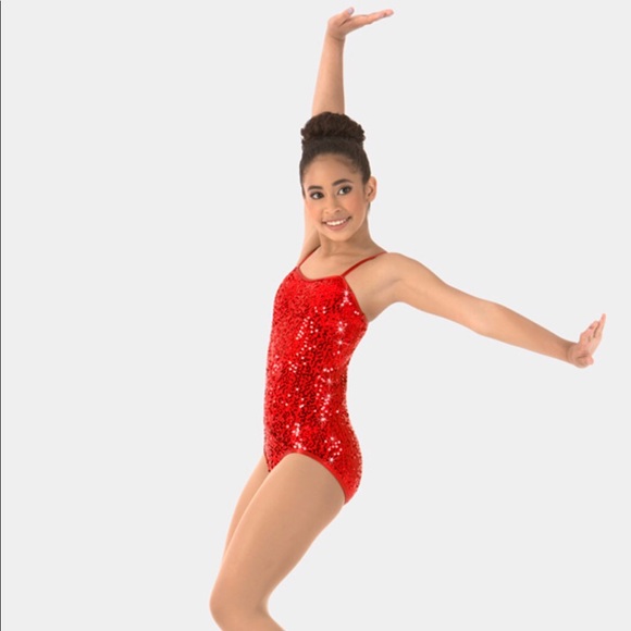 red sequin leotard